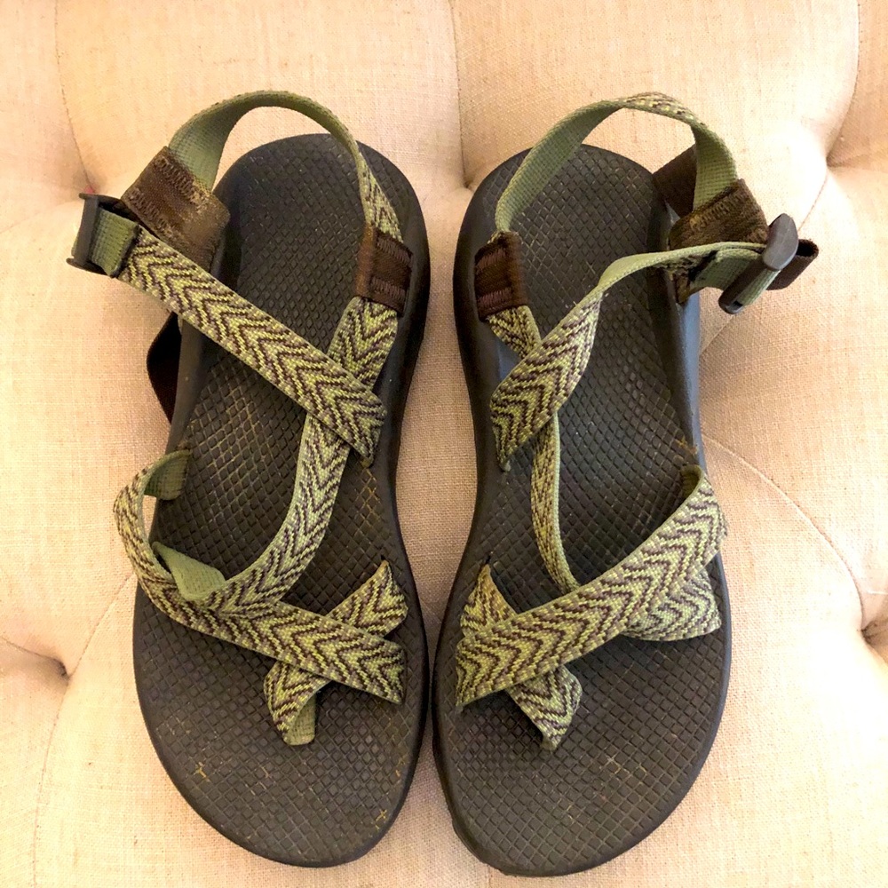 Green Chacos, gently worn